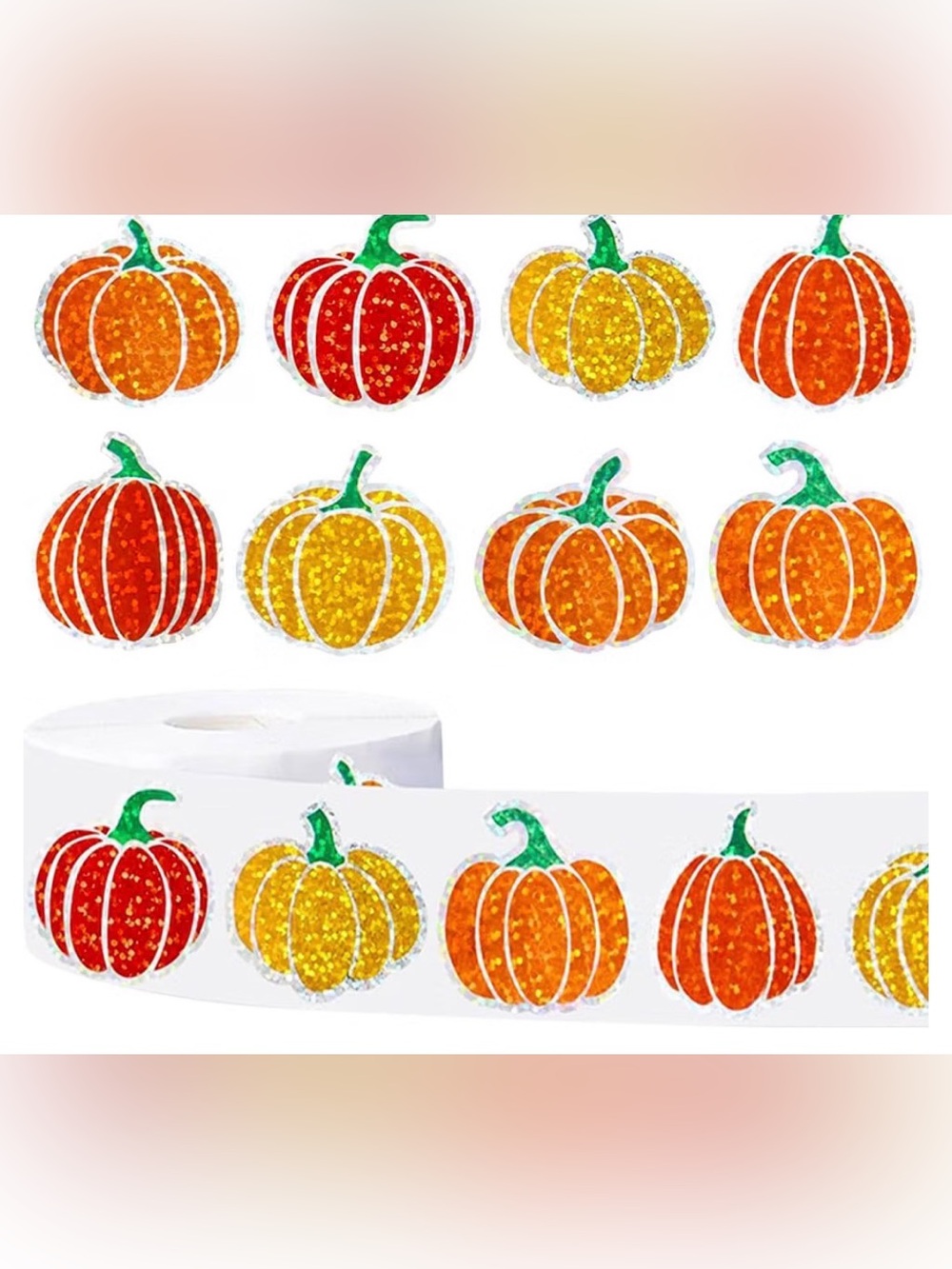Pumpkin Stickers 50 ct Glitter Pumpkins